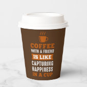 可愛いコーヒーバーフレンドのワードアート 紙コップ (正面)