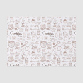 可愛いコーヒーパターン 薄葉紙
