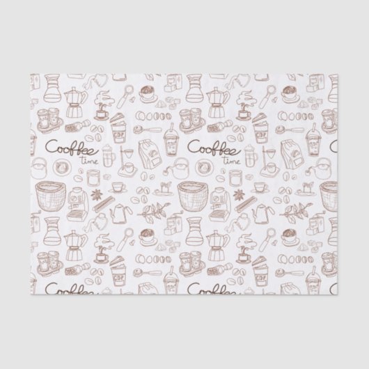 可愛いコーヒーパターン 薄葉紙 (正面)