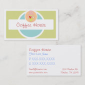 可愛いコーヒーマグパステルビジネスカード 名刺 (正面/裏面)