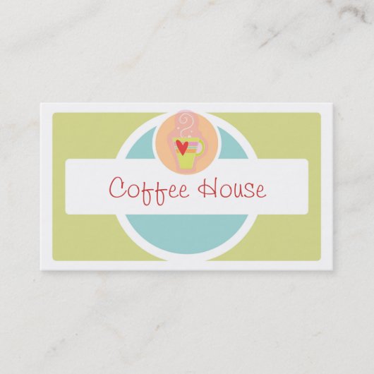 可愛いコーヒーマグパステルビジネスカード 名刺 (正面)