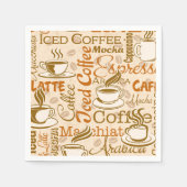 可愛いコーヒーワードパーティー スタンダードカクテルナプキン (正面)