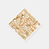 可愛いコーヒーワードパーティー スタンダードカクテルナプキン (角)