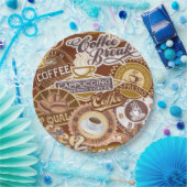 可愛いコーヒーワードパーティー ペーパープレート (パーティー)