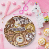 可愛いコーヒーワードパーティー ペーパープレート (パーティー)
