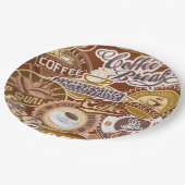 可愛いコーヒーワードパーティー ペーパープレート (アングル)