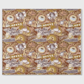 可愛いコーヒーワードパーティー ラッピングペーパー (フラット)