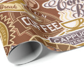 可愛いコーヒーワードパーティー ラッピングペーパー (ロールコーナー)