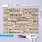 可愛いコーヒーワードパーティー 薄葉紙 (クラフト)