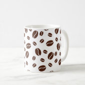 可愛いコーヒー豆の茶色と白い模様のマグカップ コーヒーマグカップ (正面右)