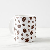 可愛いコーヒー豆の茶色と白い模様のマグカップ コーヒーマグカップ (正面左)