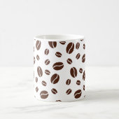 可愛いコーヒー豆の茶色と白い模様のマグカップ コーヒーマグカップ (中央)