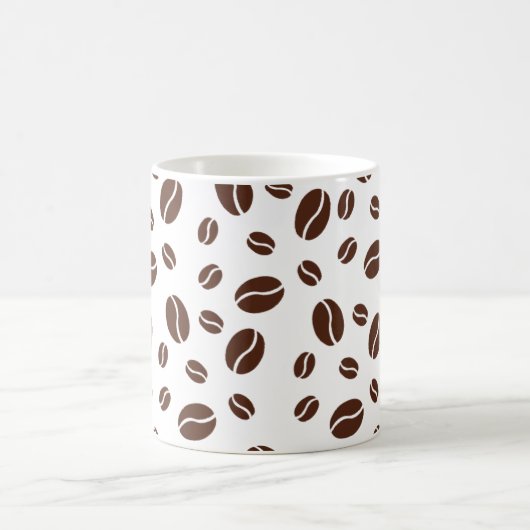 可愛いコーヒー豆の茶色と白い模様のマグカップ コーヒーマグカップ (中央)
