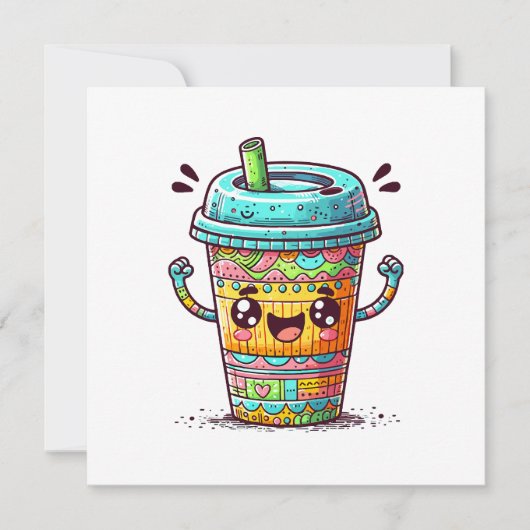 可愛いコーヒー 招待状 (正面)