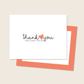 可愛いコーラルオレンジハート赤ちゃんシャワーありがとう サンキューカード