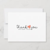 可愛いコーラルオレンジハート赤ちゃんシャワーありがとう サンキューカード (正面)