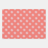 🎄可愛いコーラルクリスマスパターン ラッピングペーパーシート (正面3)