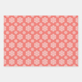 🎄可愛いコーラルクリスマスパターン ラッピングペーパーシート (正面2)