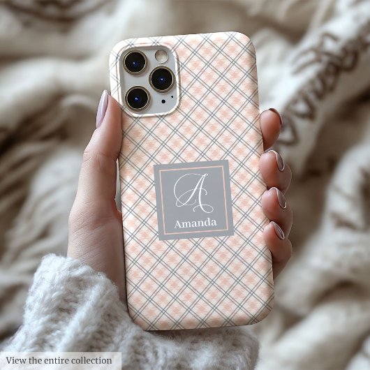 可愛いコーラルグレイiPhoneケース トレンディクリアデザイン Case-Mate iPhoneケース