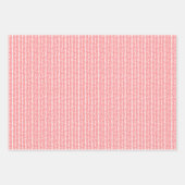 可愛いコーラルレッドピンクアクアブルーハートアートパターン ラッピングペーパーシート (正面3)