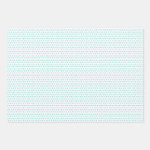 可愛いコーラルレッドピンクアクアブルーハートアートパターン ラッピングペーパーシート (正面2)