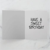 可愛いゴシックガール甘い誕生日ゴシック式グリーティングカード カード (内部)