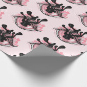 可愛いゴシックピンクアイクリームホラーウィッカ ラッピングペーパー (角)