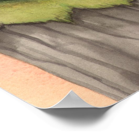 可愛いゴシック様式の大目フェアリー&ドラゴンファンタジーアート ポスター (角)