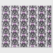 可愛いゴシック様式の女の子パープルクリスマス ラッピングペーパー (フラット)