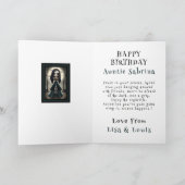 可愛いゴシック、ゴシックガールハロウィーン誕生日カード カード (内部)