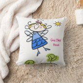 可愛いゴドーターエンジェルパーソナライズされた クッション (ブランケット)