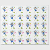 可愛いゴドーターエンジェルパーソナライズされた ラッピングペーパー (フラット)