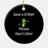 可愛いゴミ捨てな救い – キラキラと環境 セラミックオーナメント (裏面)