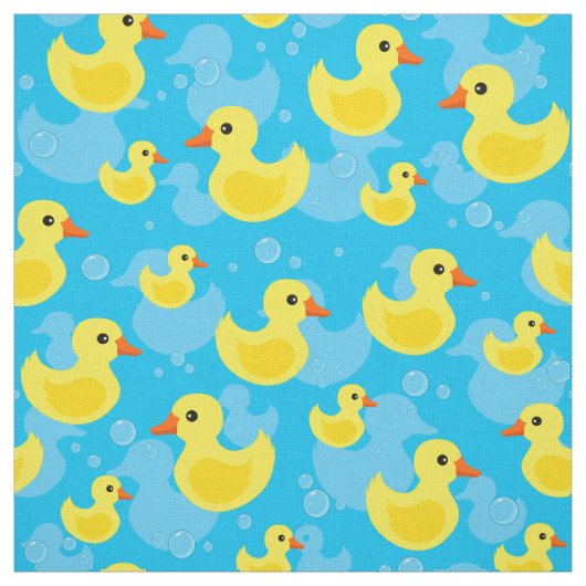 可愛いゴム鴨の模様生地 ファブリック (見本)