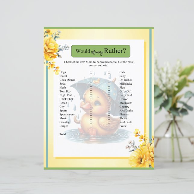 可愛いゴム鴨の赤ちゃんシャワーはママにむしろ (スタンド正面)