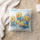 可愛いゴム鴨の青い服カスタム装 クッション (ブランケット)