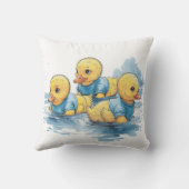 可愛いゴム鴨の青い服カスタム装 クッション (裏面)