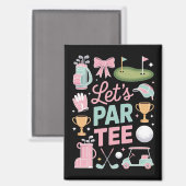 可愛いゴルファーのプレゼント Let's Par Tee ゴルフ マグネット (正面/裏面)