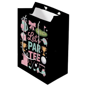 可愛いゴルファーのプレゼント Let's Par Tee ゴルフ ミディアムペーパーバッグ