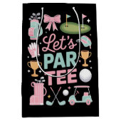 可愛いゴルファーのプレゼント Let's Par Tee ゴルフ ミディアムペーパーバッグ (正面)