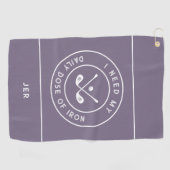 可愛いゴルファーのユーモアのゴルフアイアンスポーツプロパープル ゴルフタオル (横)