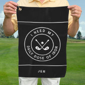 可愛いゴルファーのユーモアのゴルフアイアンスポーツ用具ブラック ゴルフタオル