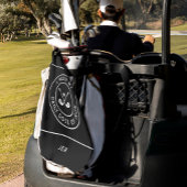 可愛いゴルファーのユーモアのゴルフアイアンスポーツ用具ブラック ゴルフタオル