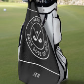 可愛いゴルファーのユーモアのゴルフアイアンスポーツ用具ブラック ゴルフタオル