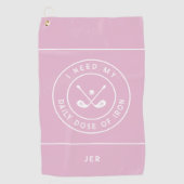 可愛いゴルファーのユーモアゴルフアイアンスポーツプロピガーリーンク ゴルフタオル (正面)