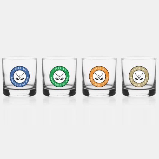 可愛いゴルファーユニークギフトセットユーモアのゴルフアイアンスポーツ ウイスキーグラス (正面)