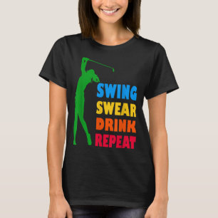 可愛いゴルフスウィングウェア飲み物リピーターLove Golf For W Tシャツ