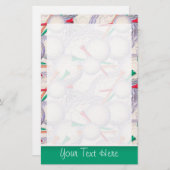 可愛いゴルフボール&ティー柄 便箋 (正面/裏面)