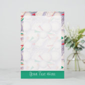 可愛いゴルフボール&ティー柄 便箋 (スタンド正面)