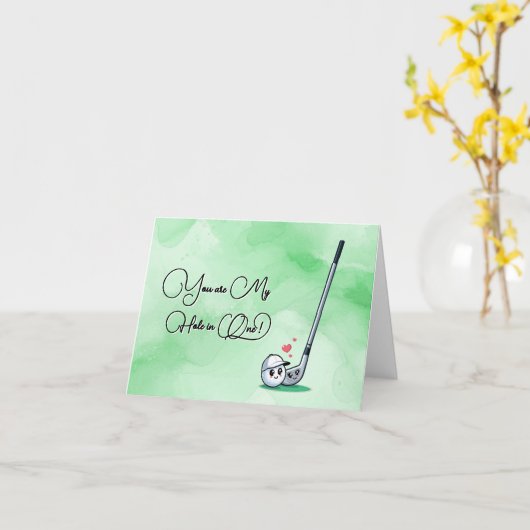 可愛いゴルフ好きの一つに穴埋め カード (黄色い花)